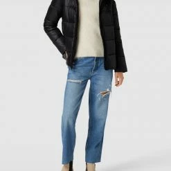 Blauer Usa Steppjacke Mit Kapuze - Schwarz