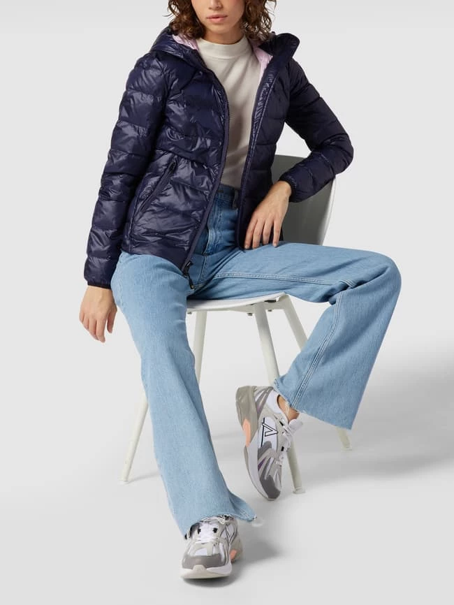 Blauer Usa Daunenjacke Mit Kapuze - Marineblau 3 Blauer Usa Daunenjacke Mit Kapuze - Marineblau