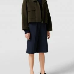 Weekend Max Mara Cropped Jacke Aus Reiner Schurwolle Mit Raglanärmeln - Olivgrün