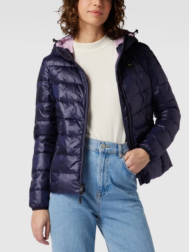 Blauer Usa Daunenjacke Mit Kapuze - Marineblau 6 Blauer Usa Daunenjacke Mit Kapuze - Marineblau – Bild 4