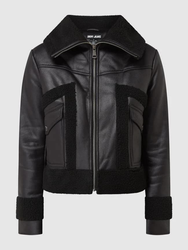 DKNY Jeans Jacke In Shearling-Optik - Schwarz 4 DKNY Jeans Jacke In Shearling-Optik - Schwarz – Bild 2