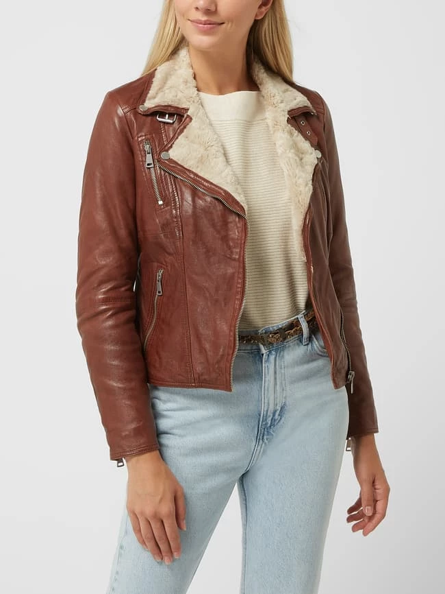 Freaky Nation Lederjacke Im Biker-Look Modell 'Winter Biker Princess' - Camel 6 Freaky Nation Lederjacke Im Biker-Look Modell 'Winter Biker Princess' - Camel – Bild 4