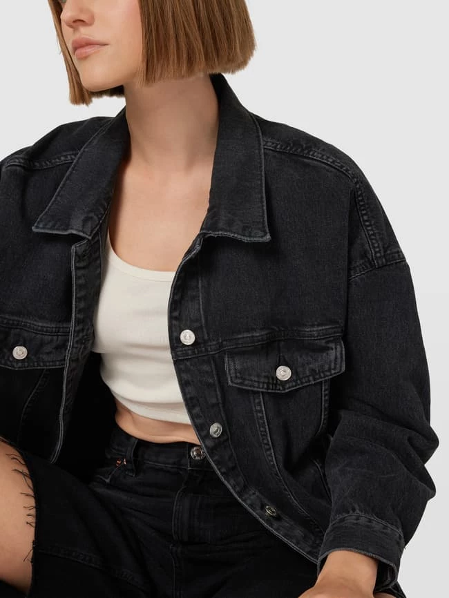 Mango Jeansjacke Mit Knopfleiste Modell 'JACKET DAFNE' - Anthrazit Meliert 5 Mango Jeansjacke Mit Knopfleiste Modell 'JACKET DAFNE' - Anthrazit Meliert – Bild 3