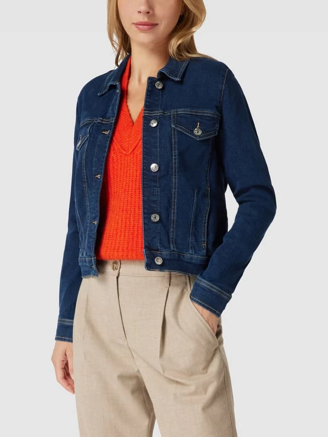 Mango Jeansjacke Mit Label-Details Modell 'VICKY' - Dunkelblau 6 Mango Jeansjacke Mit Label-Details Modell 'VICKY' - Dunkelblau – Bild 4