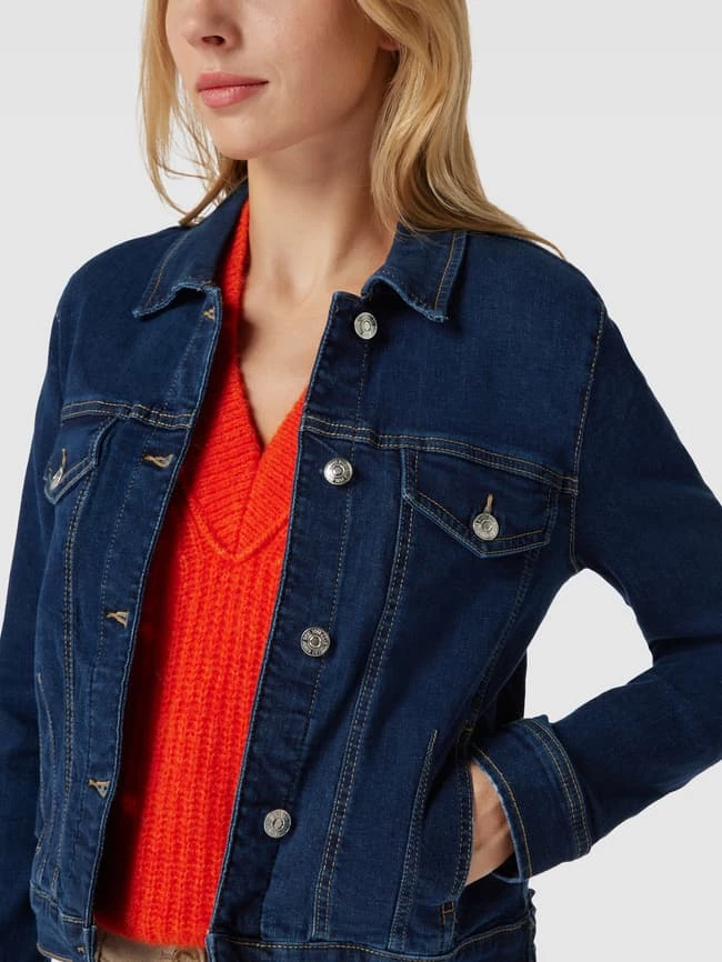 Mango Jeansjacke Mit Label-Details Modell 'VICKY' - Dunkelblau 5 Mango Jeansjacke Mit Label-Details Modell 'VICKY' - Dunkelblau – Bild 3