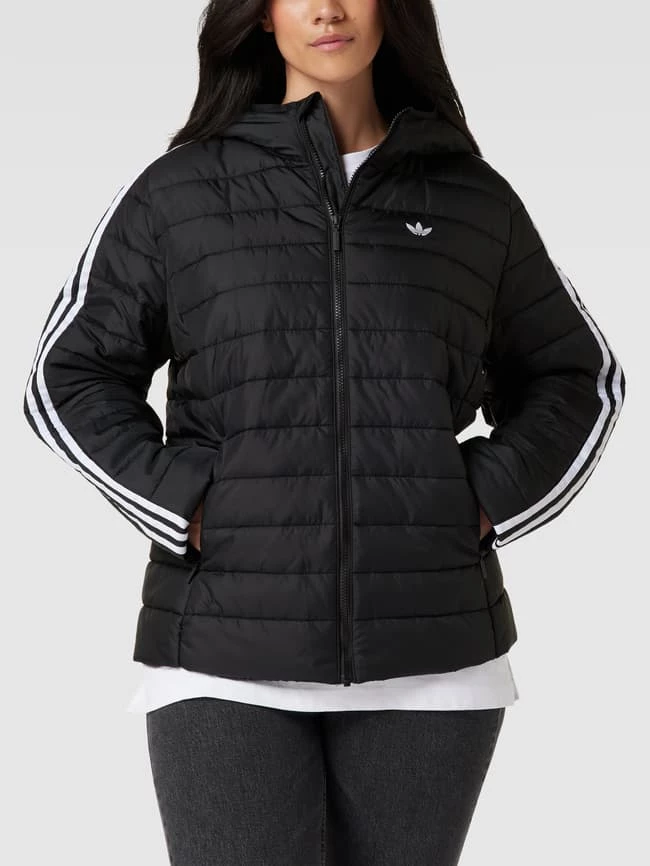 Adidas Originals Plus PLUS SIZE Steppjacke Mit Kontraststreifen - Schwarz 6 Adidas Originals Plus PLUS SIZE Steppjacke Mit Kontraststreifen - Schwarz – Bild 4