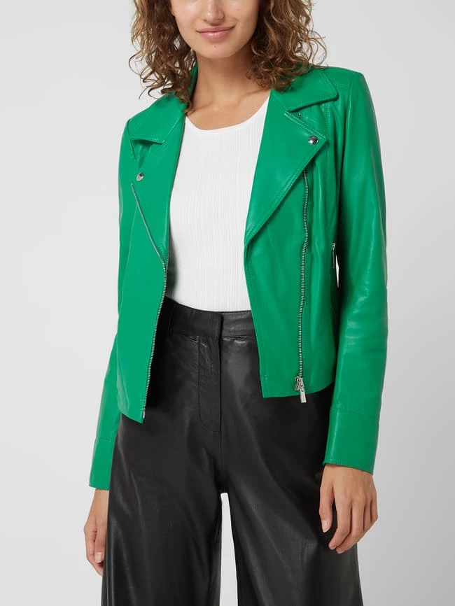 Studio AR Lederjacke Im Biker-Look Modell 'Lovato' - Grün 6 Studio AR Lederjacke Im Biker-Look Modell 'Lovato' - Grün – Bild 4