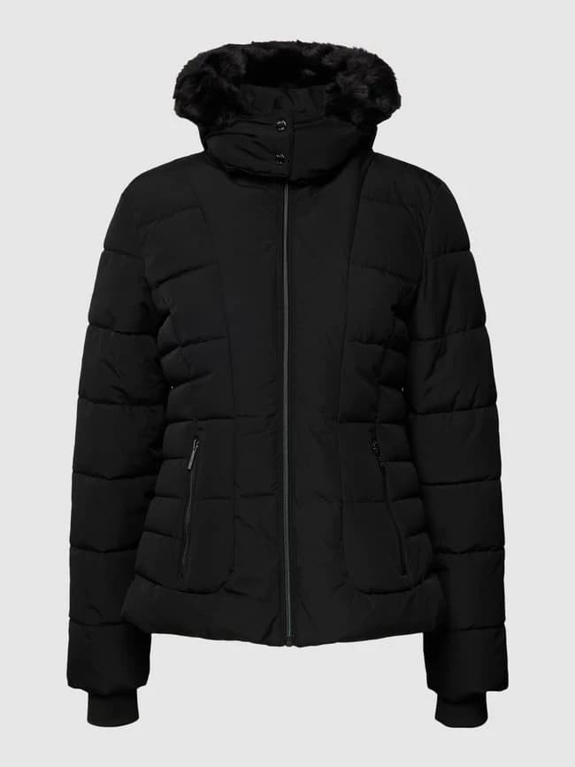 Jake*s Collection Steppjacke Mit Kunstpelzkragen - Schwarz 3 Jake*s Collection Steppjacke Mit Kunstpelzkragen - Schwarz – Bild 2