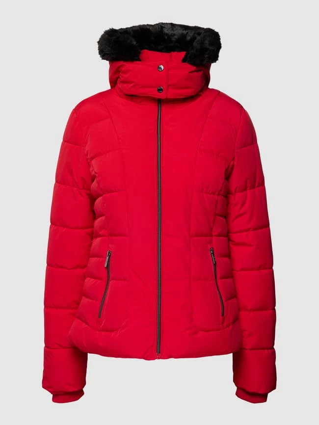 Jake*s Collection Steppjacke Mit Kunstpelzkragen - Rot 4 Jake*s Collection Steppjacke Mit Kunstpelzkragen - Rot – Bild 2