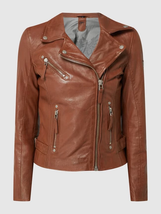 Gipsy Lederjacke Im Biker-Look - Cognac 4 Gipsy Lederjacke Im Biker-Look - Cognac – Bild 2