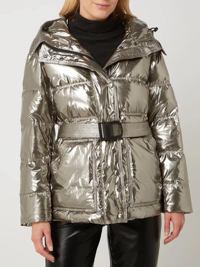 Blauer Usa Steppjacke In Metallic-Optik Mit Wattierung - Silber 6 Blauer Usa Steppjacke In Metallic-Optik Mit Wattierung - Silber – Bild 4
