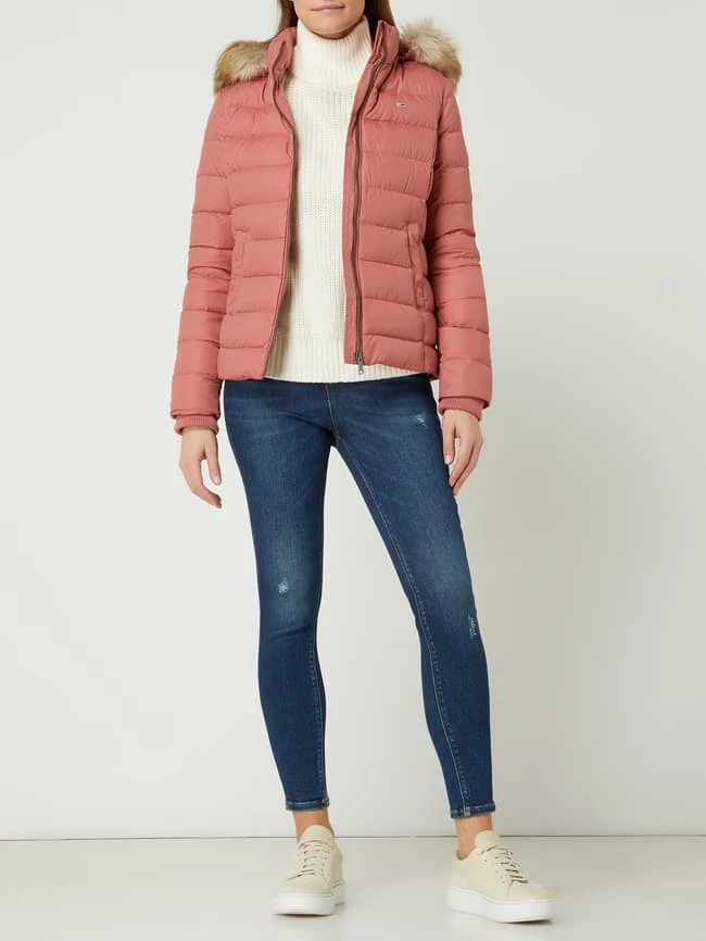 Tommy Jeans Daunenjacke Mit Webpelz - Altrosa 3 Tommy Jeans Daunenjacke Mit Webpelz - Altrosa
