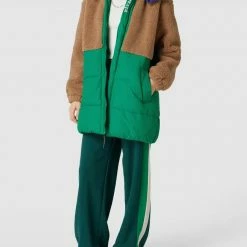 TheJoggConcept Steppjacke Mit Teddyfellbesatz Modell 'AIDA' - Grün