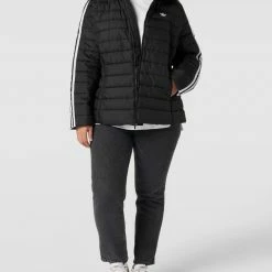Adidas Originals Plus PLUS SIZE Steppjacke Mit Kontraststreifen - Schwarz