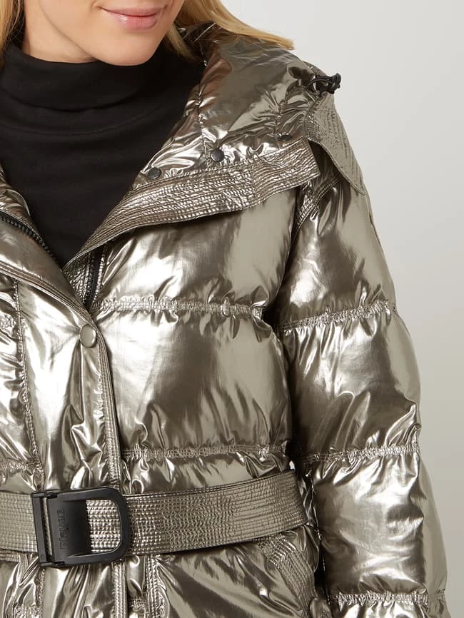 Blauer Usa Steppjacke In Metallic-Optik Mit Wattierung - Silber 5 Blauer Usa Steppjacke In Metallic-Optik Mit Wattierung - Silber – Bild 3