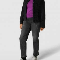 ONLY CARMAKOMA PLUS SIZE Jeansjacke Mit Label-Details - Schwarz