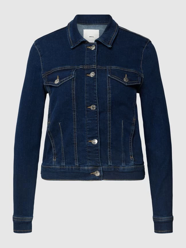 Mango Jeansjacke Mit Label-Details Modell 'VICKY' - Dunkelblau 4 Mango Jeansjacke Mit Label-Details Modell 'VICKY' - Dunkelblau – Bild 2
