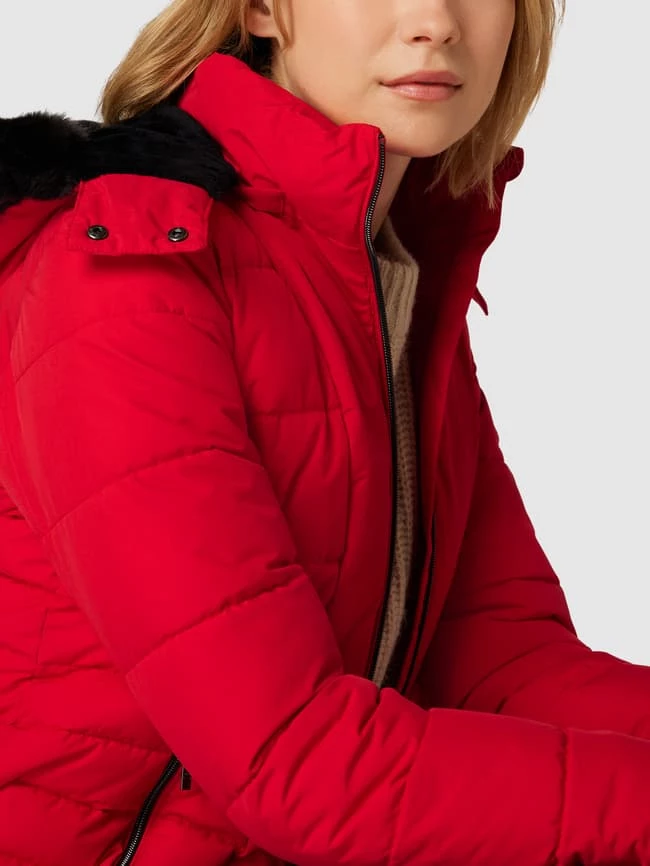 Jake*s Collection Steppjacke Mit Kunstpelzkragen - Rot 5 Jake*s Collection Steppjacke Mit Kunstpelzkragen - Rot – Bild 3