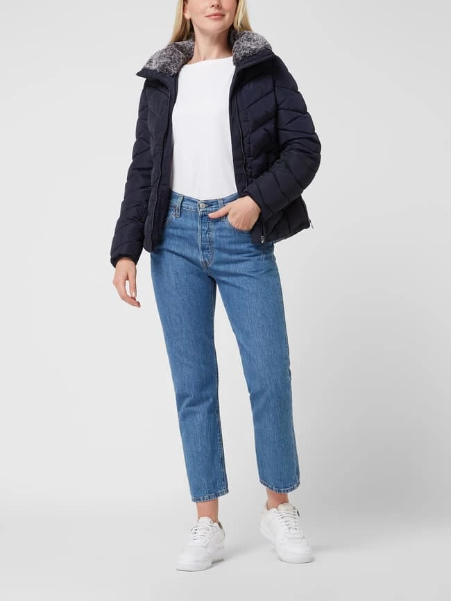 Tom Tailor Steppjacke Mit Webpelz - Marineblau 3 Tom Tailor Steppjacke Mit Webpelz - Marineblau