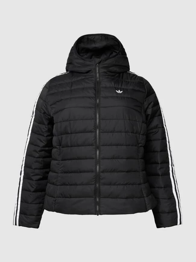 Adidas Originals Plus PLUS SIZE Steppjacke Mit Kontraststreifen - Schwarz 4 Adidas Originals Plus PLUS SIZE Steppjacke Mit Kontraststreifen - Schwarz – Bild 2