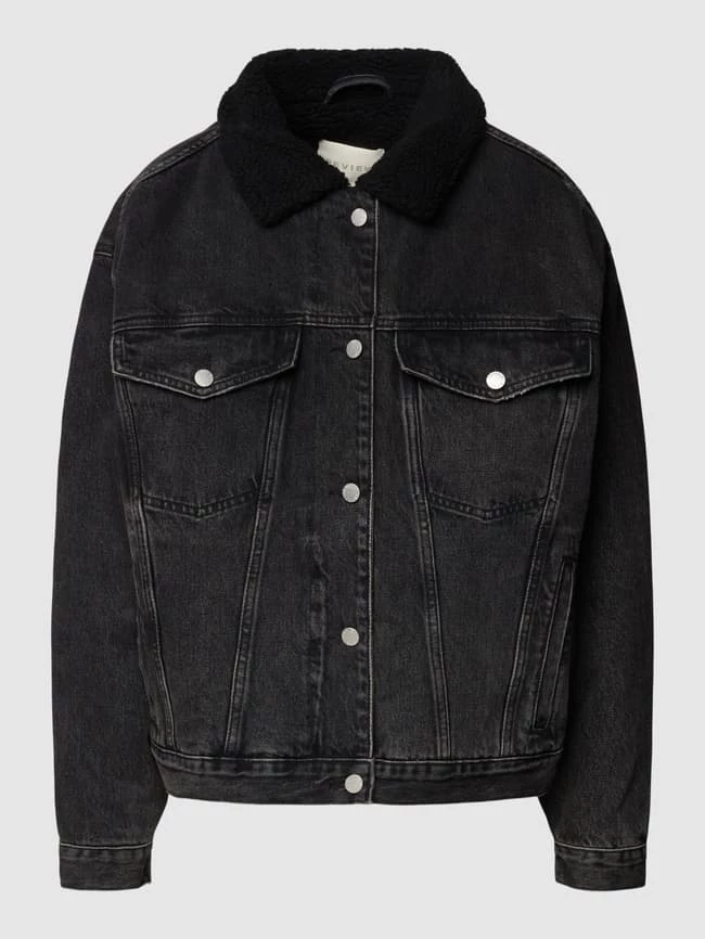 REVIEW Jeansjacke Mit Teddyfell-Kragen - Schwarz 4 REVIEW Jeansjacke Mit Teddyfell-Kragen - Schwarz – Bild 2