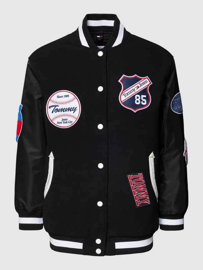 Tommy Jeans Oversized College-Jacke Mit Label-Patches - Schwarz 4 Tommy Jeans Oversized College-Jacke Mit Label-Patches - Schwarz – Bild 2