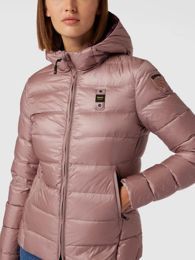 Blauer Usa Daunenjacke Mit Kapuze - Altrosa 5 Blauer Usa Daunenjacke Mit Kapuze - Altrosa – Bild 3