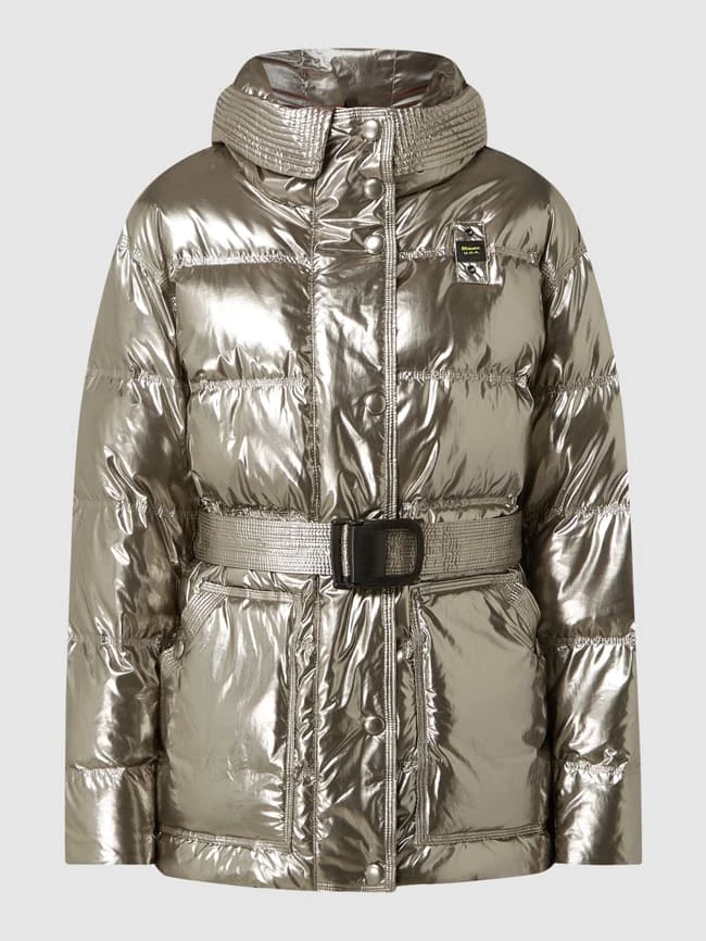 Blauer Usa Steppjacke In Metallic-Optik Mit Wattierung - Silber 4 Blauer Usa Steppjacke In Metallic-Optik Mit Wattierung - Silber – Bild 2