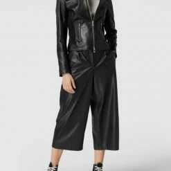 HUGO Lederjacke Mit Seitlichen Eingrifftaschen Modell 'Lanore' - Schwarz