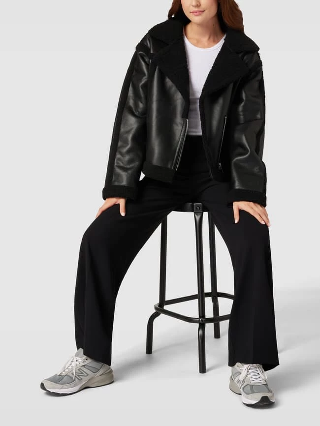 Gina Tricot Jacke In Leder-Optik Modell 'Cami Sherling Jacket' - Schwarz 3 Gina Tricot Jacke In Leder-Optik Modell 'Cami Sherling Jacket' - Schwarz