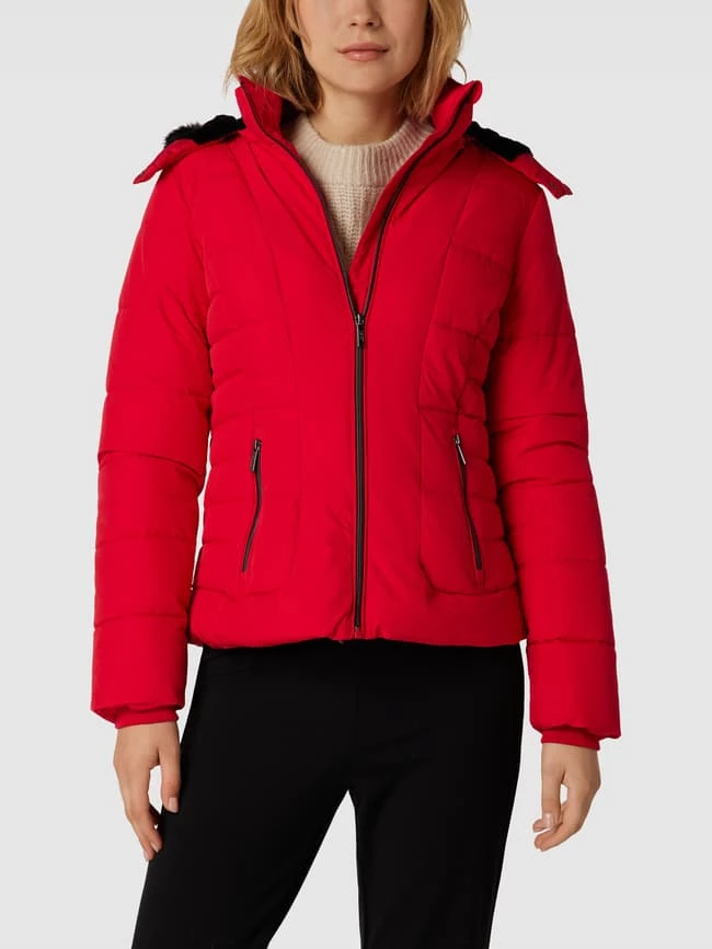 Jake*s Collection Steppjacke Mit Kunstpelzkragen - Rot 6 Jake*s Collection Steppjacke Mit Kunstpelzkragen - Rot – Bild 4