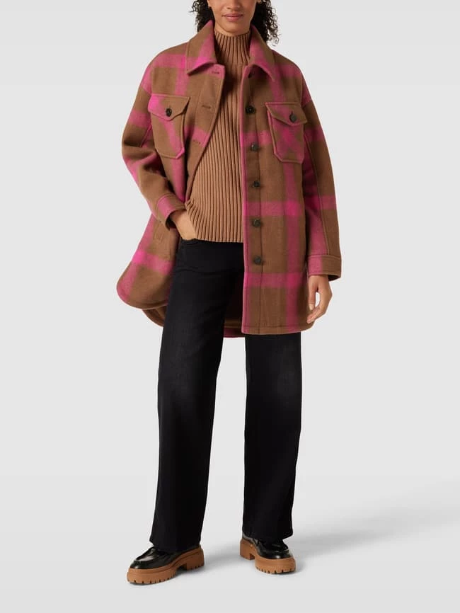 Comma Casual Identity Jacke Mit Vichy-Karo - Camel 3 Comma Casual Identity Jacke Mit Vichy-Karo - Camel