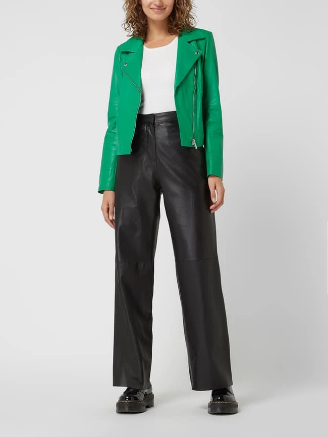 Studio AR Lederjacke Im Biker-Look Modell 'Lovato' - Grün 3 Studio AR Lederjacke Im Biker-Look Modell 'Lovato' - Grün