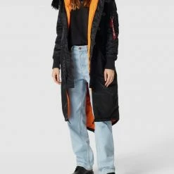 Alpha Industries Parka Mit Label-Applikation Modell 'FISHTAIL' - Schwarz