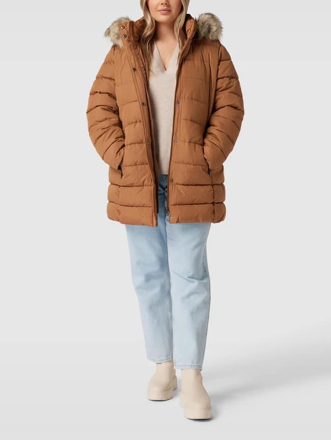 ONLY CARMAKOMA PLUS SIZE Steppjacke Mit Kunstpelzkragen Modell 'CARLUNA' - Mittelbraun 3 ONLY CARMAKOMA PLUS SIZE Steppjacke Mit Kunstpelzkragen Modell 'CARLUNA' - Mittelbraun