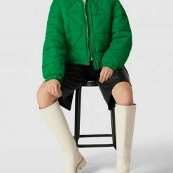 Gina Tricot Steppjacke Mit Stehkragen - Grün