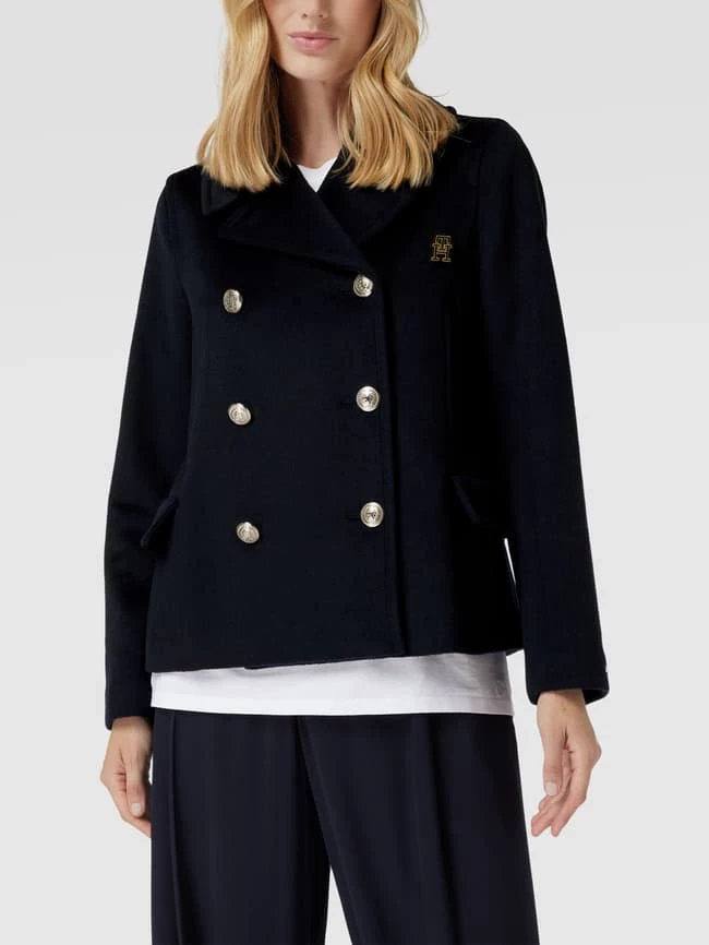 Tommy Hilfiger Cabanjacke Mit Reverskragen Modell 'PEACOAT' - Marineblau 6 Tommy Hilfiger Cabanjacke Mit Reverskragen Modell 'PEACOAT' - Marineblau – Bild 4